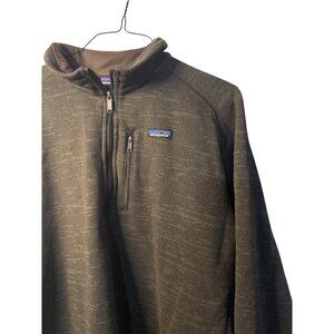 Patagonia Mens Better Sweater 1/4 Zip Fleece Jacket Brown Heathered 2XL Pullover
